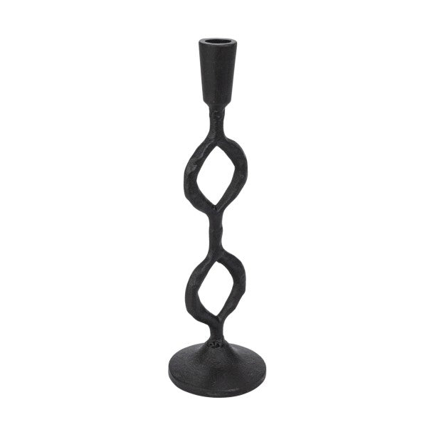 Black Decorative Cast Metal Taper Candle Holder